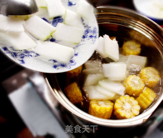 用离火续煮锅烹饪玉米冬瓜排骨汤的做法步骤：7