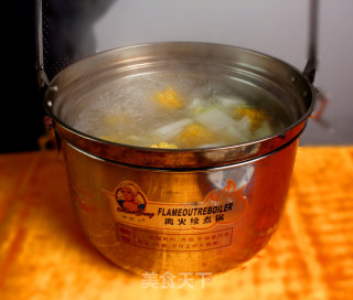 用离火续煮锅烹饪玉米冬瓜排骨汤的做法步骤：10