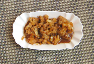 黄豆酱烧菜花的做法步骤：7