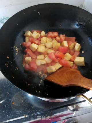 番茄豆腐鸡蛋打卤面的做法步骤：9