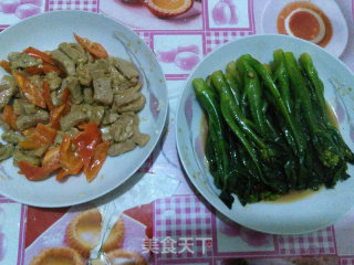 芥蓝炒里脊肉的做法步骤：4