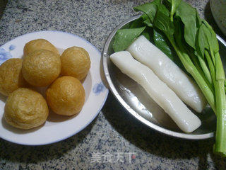 油面筋油菜蕻年糕汤的做法步骤：1