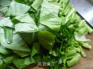 鸡蛋干炒油菜蕻的做法步骤：3