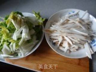 杏鲍菇炒乌菜的做法步骤：2