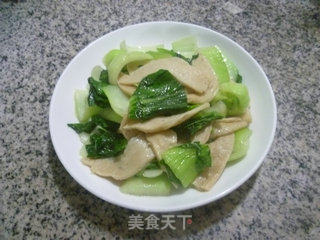 大豆蛋白炒青菜的做法步骤：8