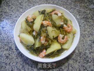 虾肉雪菜炒土豆的做法步骤：11
