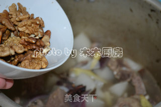 核桃白萝卜炖羊排的做法步骤：7