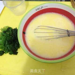 菠菜蘸水蛋羹的做法步骤：3