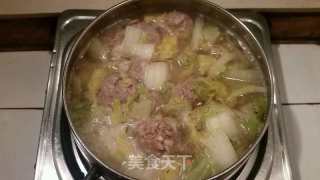 娃娃菜肉丸汤的做法步骤：9