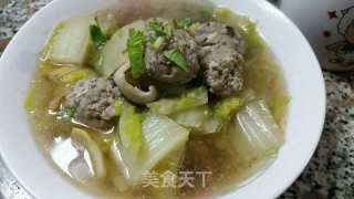 娃娃菜肉丸汤的做法步骤：10