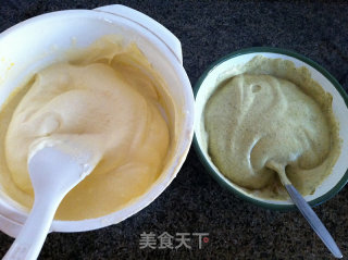 抹茶花纹戚风蛋糕的做法步骤：12