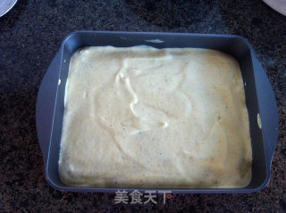 抹茶花纹戚风蛋糕的做法步骤：15