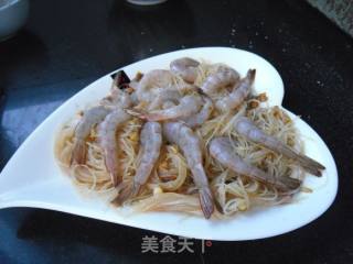 蒜油粉丝蒸虾仁的做法步骤：7