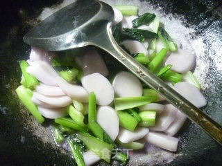 紫青菜炒年糕的做法步骤：11