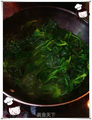 仙草阁私房菜（蔬菜大棚）--我爱菠菜（丘比焙煎芝麻菠菜）的做法步骤：3