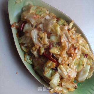 麻辣口味手撕包菜的做法步骤：8