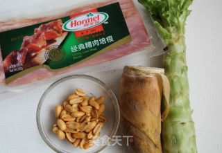 培根炒双笋的做法步骤：1