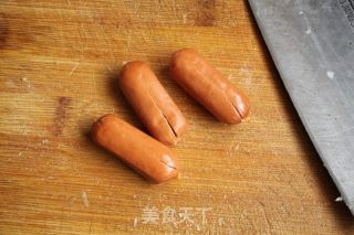 QQ肠炒青菜油条的做法步骤：3
