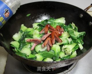 QQ肠炒青菜油条的做法步骤：8