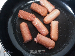 香煎脆皮肠的做法步骤：5