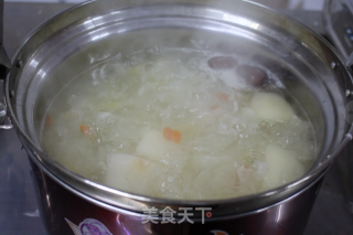用离火续煮锅做---马蹄雪梨银耳汤（去火）的做法步骤：7