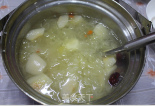 用离火续煮锅做---马蹄雪梨银耳汤（去火）的做法步骤：9