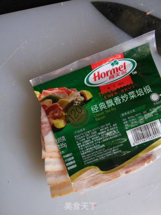 培根西兰花的做法步骤：2