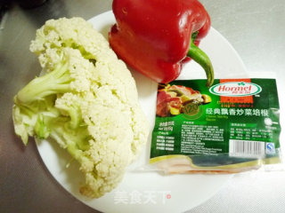 培根干锅花菜的做法步骤：1