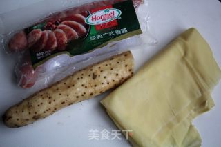香肠山药卷的做法步骤：1