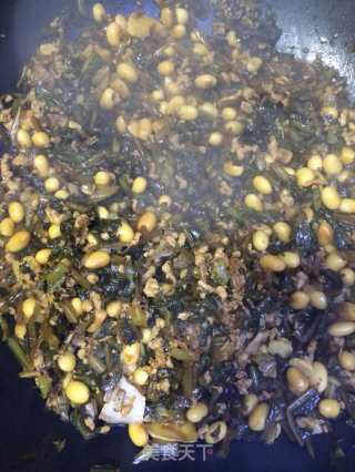 肉末黄豆炒雪里蕻的做法步骤：7