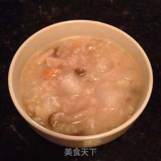 藕片虾米蟹味菇萝卜瑶柱粥的做法步骤：5