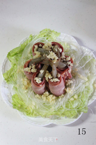 蒸蒸日上之——蒜蓉粉丝培根虾的做法步骤：15