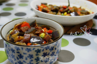 小米椒腊肉炒茄丁的做法步骤：13