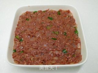 ^Q^ 尖椒牛肉饼  ☆蒸肉饼14的做法步骤：6