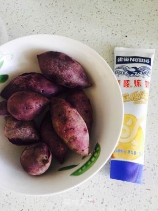 甜甜的车，香香的花——奶油紫薯的变身的做法步骤：1