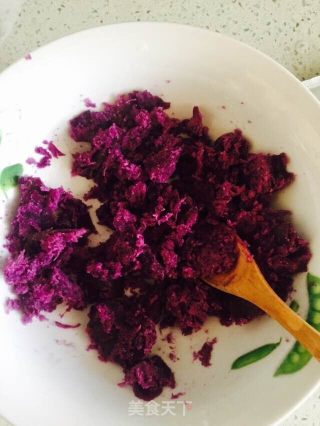 甜甜的车，香香的花——奶油紫薯的变身的做法步骤：3