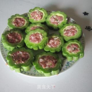 香煎酿苦瓜的做法步骤：6