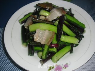 腊肉炒红菜苔的做法步骤：7