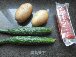 黄瓜酿薯泥的做法步骤：1