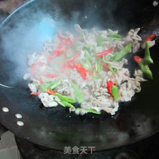 双椒猪肚丝的做法步骤：6
