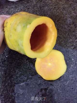 白凉粉牛奶木瓜冻的做法步骤：3