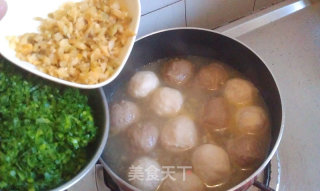 碧绿榨菜双丸羹的做法步骤：6