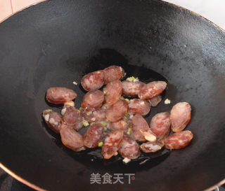 芝香荷兰豆炒腊肠的做法步骤：7