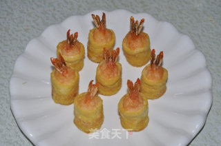 鲜虾黄金盏的做法步骤：10