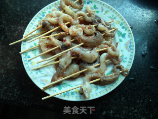 孜然鱿鱼串的做法步骤：6