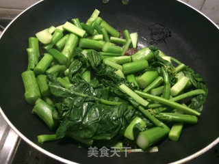 芥蓝炒腊肠----家常快手菜的做法步骤：6