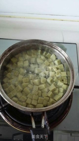 椰香抹茶芋圆的做法步骤：7