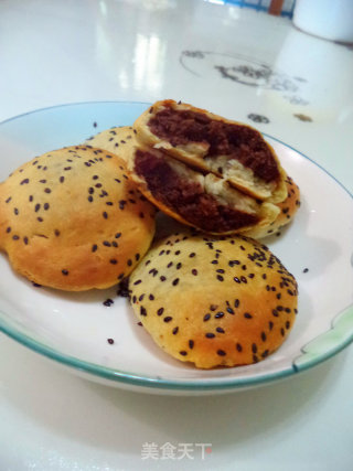 烤豆沙芝麻饼的做法步骤：16