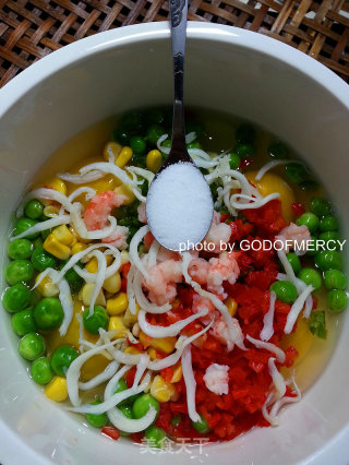 江湖秘籍-神速菜-养颜瘦身的鸡蛋烩虾仁银鱼豌豆玉米粒的做法步骤：19