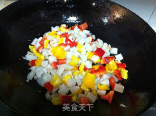 双椒炒藕丁的做法步骤：6